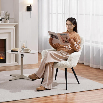 Yaheetech PU Leather Armchair Modern Accent Chair with Metal Legs