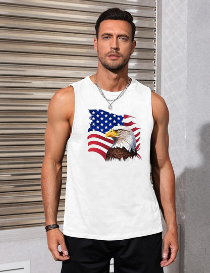 Mens Tank Tops Beach Summer Sleeveless Shirts Graphic Palm Tree Vacation