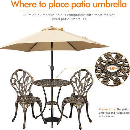 Yaheetech 3-Piece Outdoor Bistro Set w/Floral Design