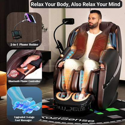 Massage Chair Zero Gravity SL-Track Shiatsu Massage Recliner Chair with Heat AI Control