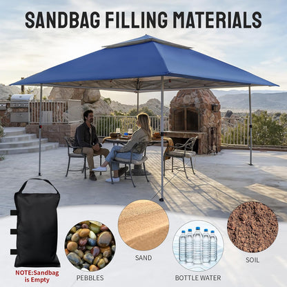13x13 Pop Up Gazebo Canopy Tent with Wheeled Storage Bag Grey