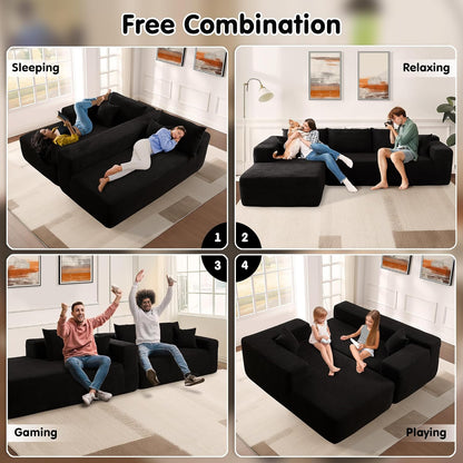 104" Cloud Sectional Couch with L-Shape Chaise