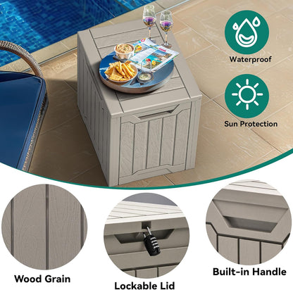 YITAHOME 120 Gallon Large Deck Box Upgraded Resin Outdoor Storage Boxes