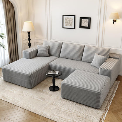 107.5" Cloud Modular Sectional Sofa with 1 Ottoman