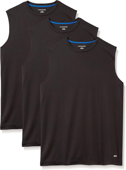 Essentials Men's Active Performance Tech Muscle Tank Pack of 2