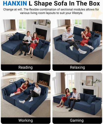 105 Inch Cloud Sectional Couch with Deep Seat