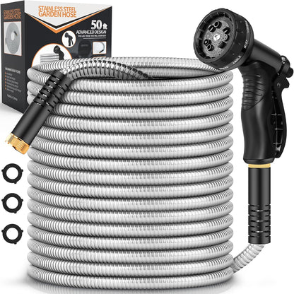 Garden Hose Metal 100FT Stainless Steel Heavy Duty Water Hose