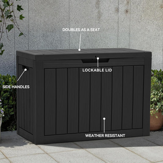 YITAHOME 120 Gallon Large Deck Box Upgraded Resin Outdoor Storage Boxes