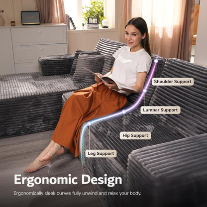 104" Cloud Sectional Couch with L-Shape Chaise