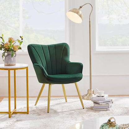 Yaheetech PU Leather Armchair Modern Accent Chair with Metal Legs