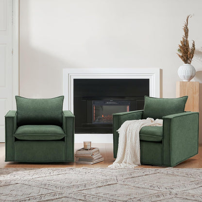 COLAMY Swivel Accent Chair Set 34 Inches Wide Upholstered Arm Chair