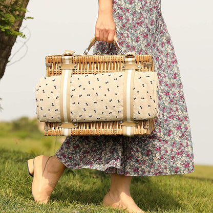 19Pcs Picnic Basket for 2 with Blanket