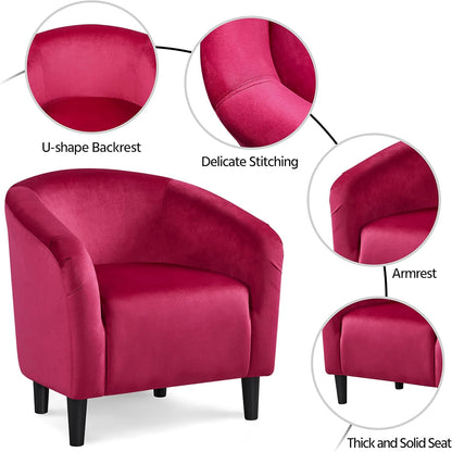 Yaheetech Accent Barrel Chair Boucle Fabric Club Chair