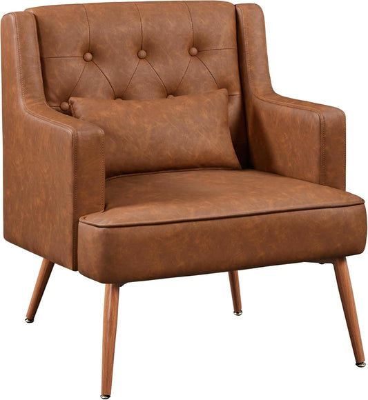 Yaheetech Accent Chair Living Room Chair Brown