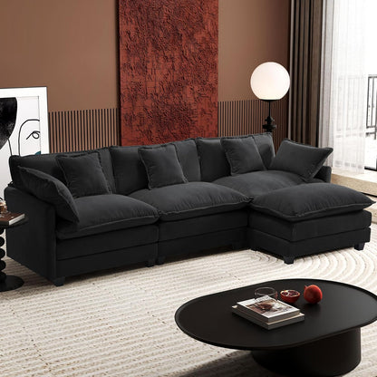 146" U-Shaped Modern Sofa Modular Sectional Cloud Couch
