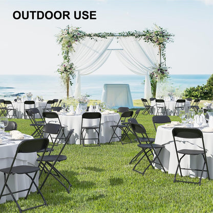 10 Pack White Folding Chairs Portable Party Chairs