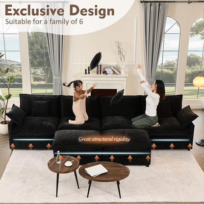 108" U Shaped Couch Modular Sectional Sofa