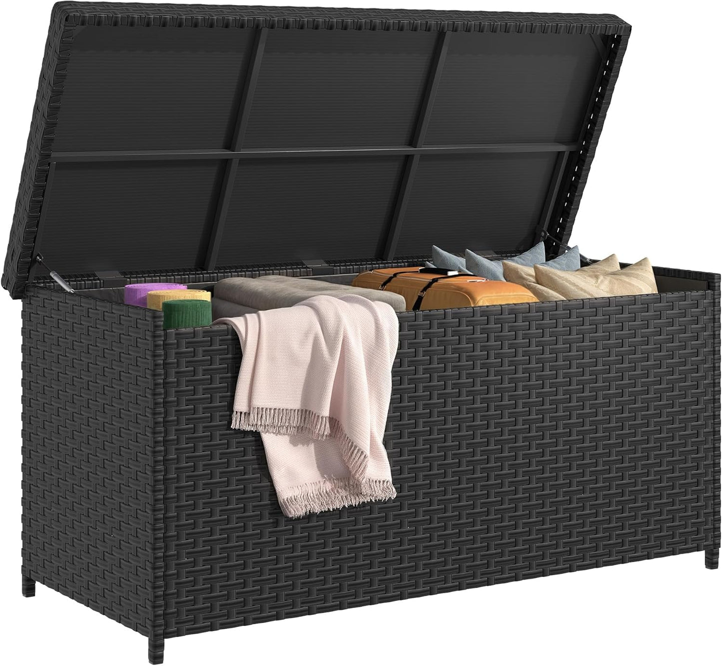 230 Gallon Deck Box XXL Wicker Outdoor Storage Box