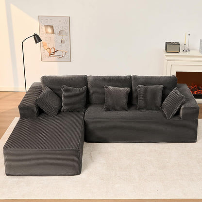 107" Boneless Couch with Deep Seat Cloud Sectional Couch for Living Room