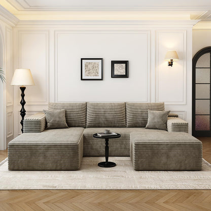 107.5" Cloud Modular Sectional Sofa with 1 Ottoman