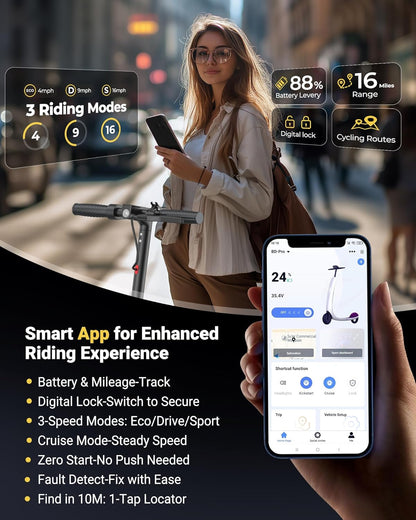 Electric Scooter for Adults 8.5/10/14" Tires, 19/22Mph, 350W/500W Motor