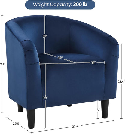 Yaheetech Accent Barrel Chair Boucle Fabric Club Chair