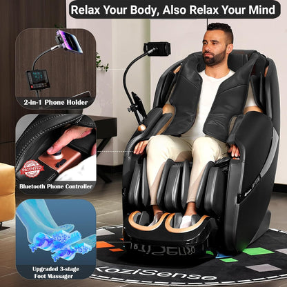 Massage Chair Zero Gravity SL-Track Shiatsu Massage Recliner Chair with Heat AI Control