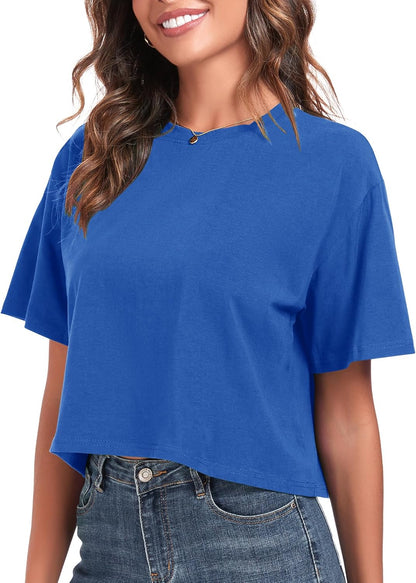 Women's Oversized Workout Cropped T Shirts