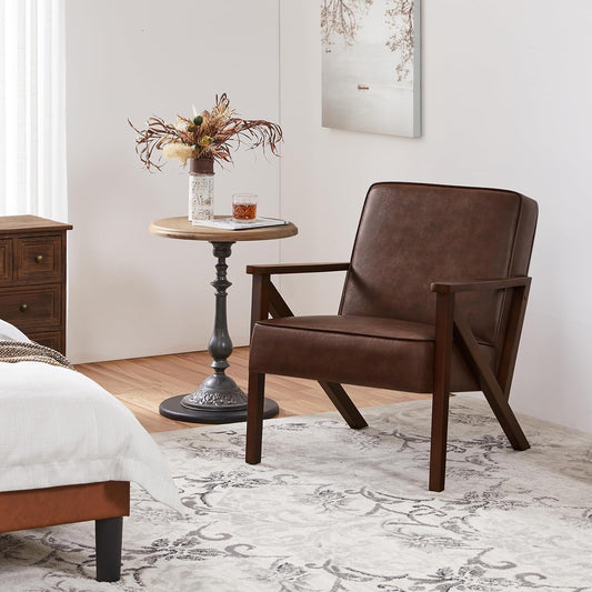 Yaheetech Accent Chair Armchair with Strong Wood Frame