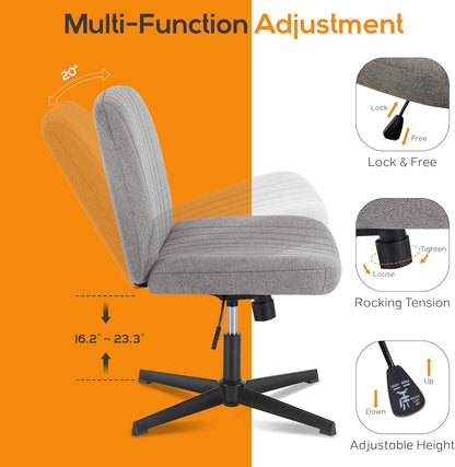 DUMOS Criss Cross Chair Legged Office Wide Comfy Desk Seat