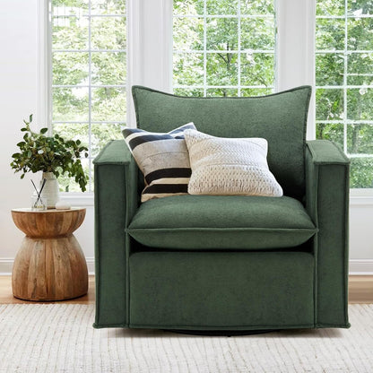 COLAMY Swivel Accent Chair Set 34 Inches Wide Upholstered Arm Chair