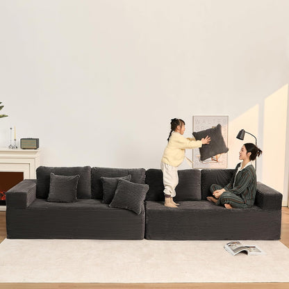 107" Boneless Couch with Deep Seat Cloud Sectional Couch for Living Room