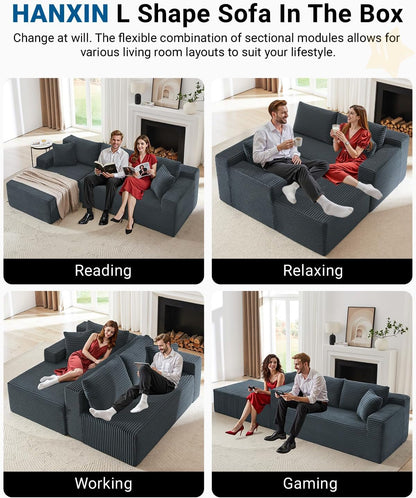 105 Inch Cloud Sectional Couch with Deep Seat