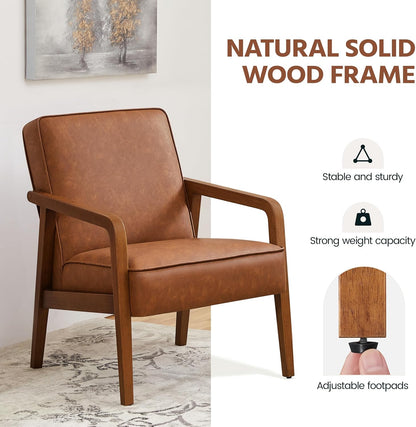 Yaheetech Accent Chair Armchair with Strong Wood Frame