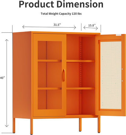 2 Door Storage Sideboard Metal Storage Cabinet with 2 Adjustable Shelf
