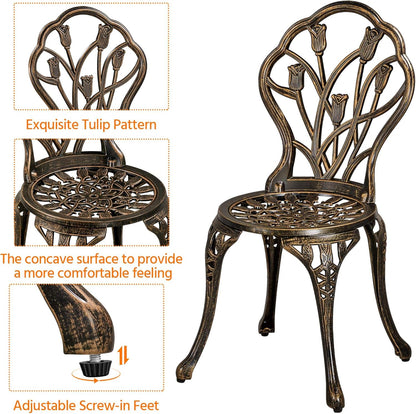 Yaheetech 3-Piece Outdoor Bistro Set w/Floral Design