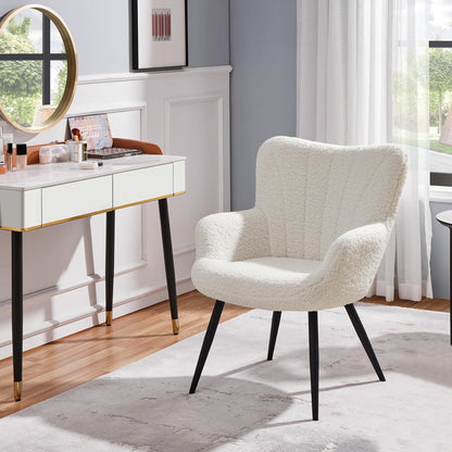 Yaheetech PU Leather Armchair Modern Accent Chair with Metal Legs