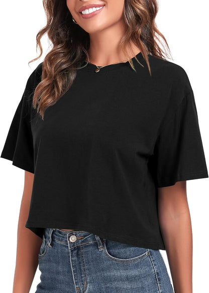 Women's Oversized Workout Cropped T Shirts