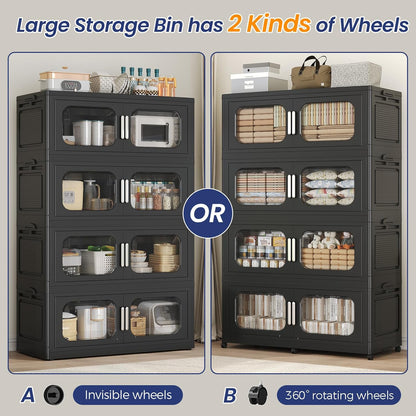 200GAL Extra Large Storage Bins with Lids and Wheels 4 Pack