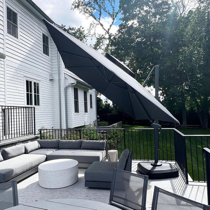 12ft Patio Umbrella with Base Large Outdoor Square Umbrella