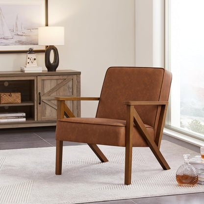 Yaheetech Accent Chair Armchair with Strong Wood Frame