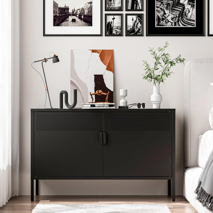 2 Door Storage Sideboard Metal Storage Cabinet with 2 Adjustable Shelf