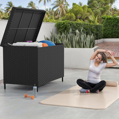 230 Gallon Deck Box XXL Wicker Outdoor Storage Box