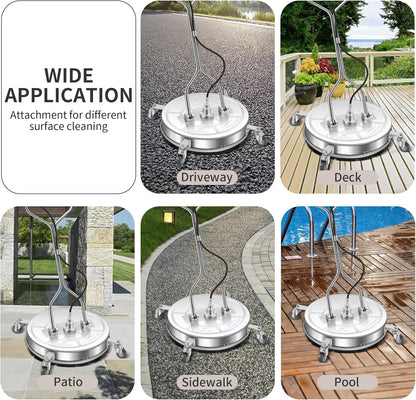 14" Pressure Washer Surface Cleaner with 4 Wheels