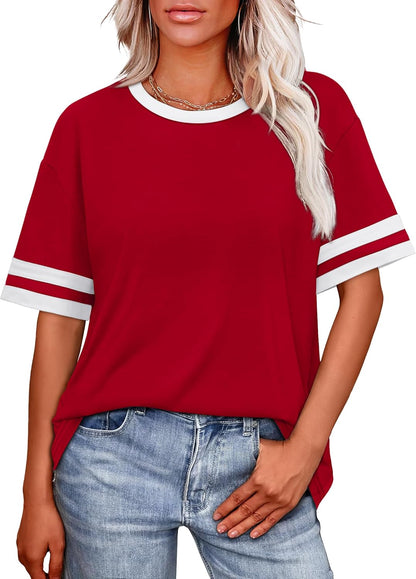 Womens T Shirts Loose Fit Short Sleeve Tees