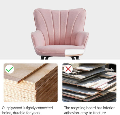 Yaheetech PU Leather Armchair Modern Accent Chair with Metal Legs