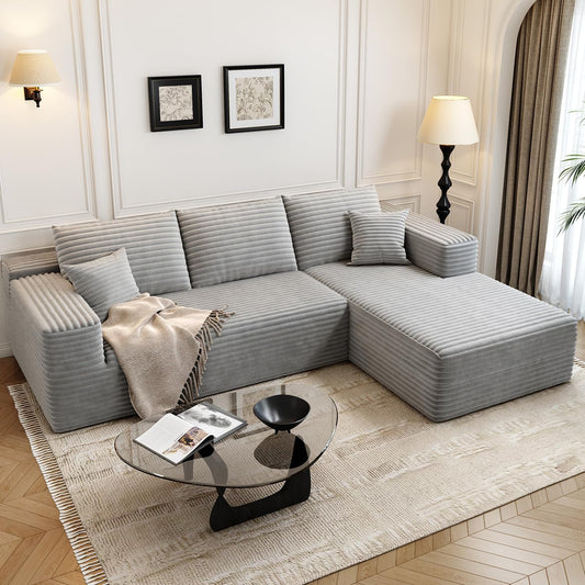 107.5" Cloud Modular Sectional Sofa with 1 Ottoman