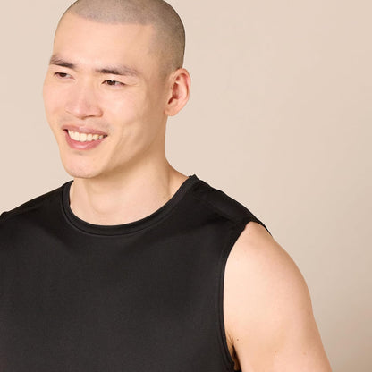Essentials Men's Active Quick Dry Tech Stretch Lightweight Sleeveless Muscle Shirt