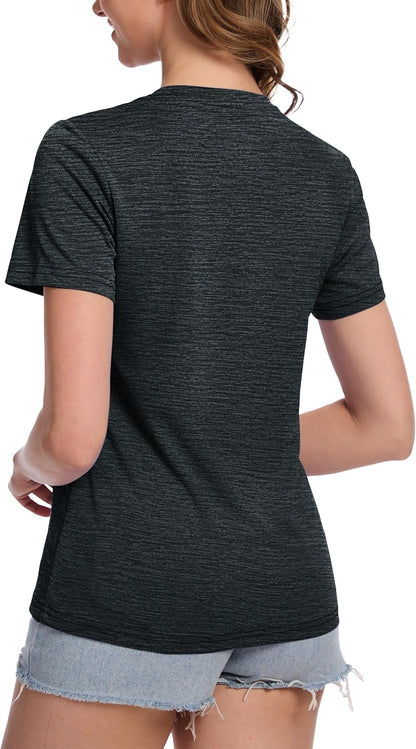 Women's Short Sleeve T Shirts UPF 50+ Sun Protection Athletic Running Workout Tee Tops