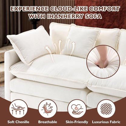 146" U-Shaped Modern Sofa Modular Sectional Cloud Couch